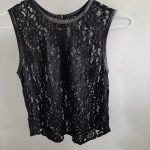 Cotton Candy Sheer Black Lace tank top Dressy Med